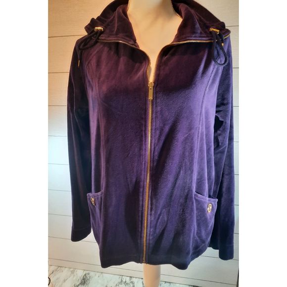 Jones of New York Sport Zip Up Hoodie and Pants Purple SZ LG - Picture 7 of 16